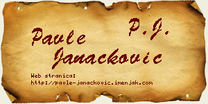 Pavle Janaćković vizit kartica